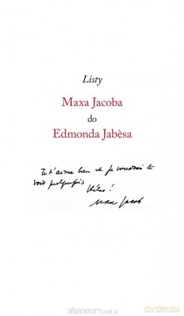 Listy Maxa Jacoba do Edmonda Jabesa - Max Jacob [KSIĄŻKA]