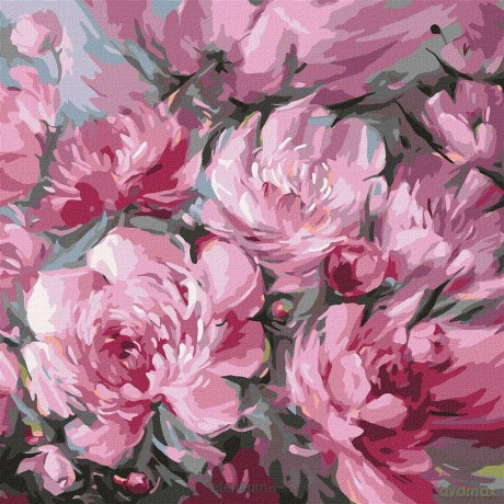 Malowanie po numerach - Bujny bukiet 40x40 cm