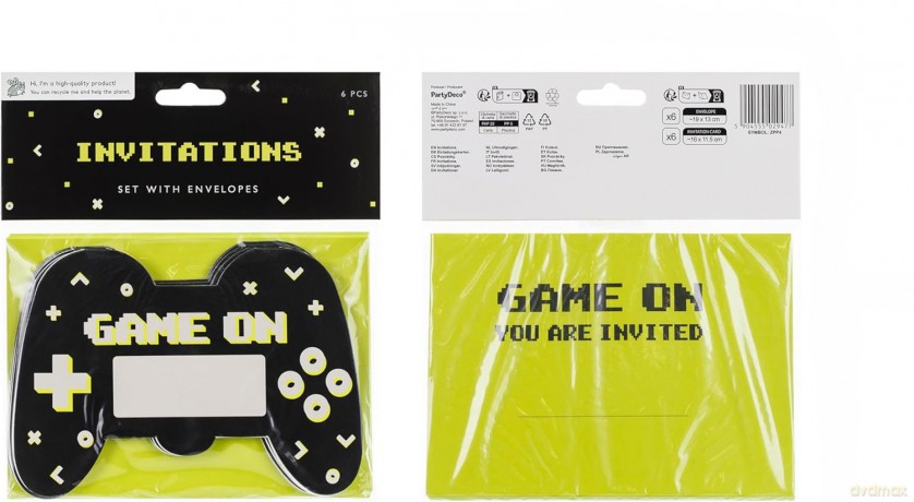 Zaproszenia Gamepad 6szt