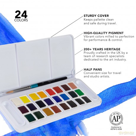 Daler-Rowney - Aquafine Travel Set 24 Half Pans (306031)