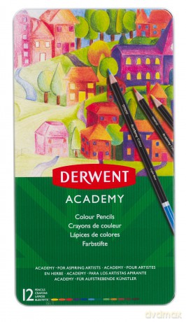 Derwent - Academy Color Pencils Tin (12 pcs) (605064)