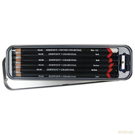 Derwent - Charcoal 6-stk Metalbox (601062)