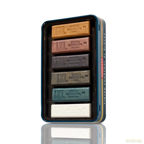 Derwent - Tinted Charcoal Xl Blocks Tin Of 6 (601057)
