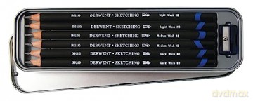 Derwent - Watersoluble Sketching Pencils Tin (6 pcs) (601041)