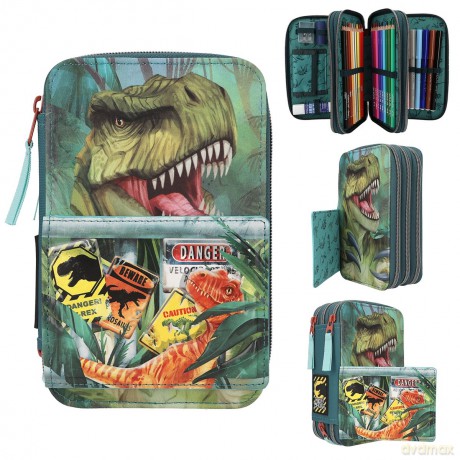 Dino World - Triple Pencil Case danger (0411757)