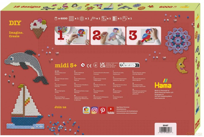 HAMA - gift box approx. 6,000 beads + 3 plates (383047)