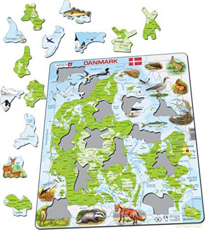Larsen Puzzle - Denmark with Animals (66 pcs) (K78)