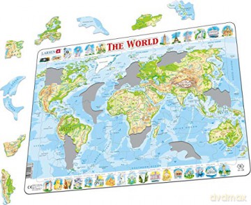 Larsen Puzzle - World map (80 pcs) (K4)