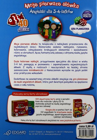 Moje Pierwsze Słówka Angielski Dla 3-4 Latków [KSIĄŻKA]