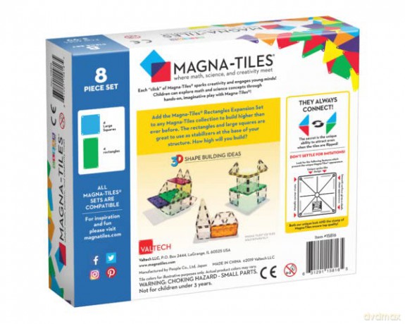 MAGNA-TILES Rectangles 8 pcs expansion set (90218)