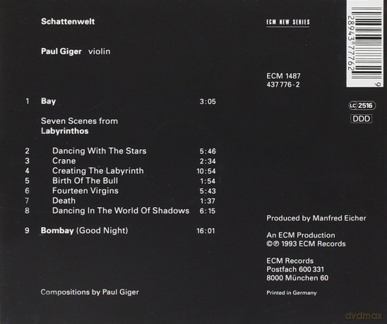 Paul Giger: Schattenwelt [CD]