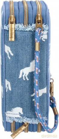 Miss Melody Triple Pencil Case DENIM (0412871)