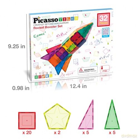Picasso Tiles - Rocket Booster Set (32 pcs) (PT32)