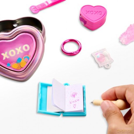 Real Littles Tiny Tins, Real Metal Tin With 4 Charms, Includes Real Working Stationery (30496)
