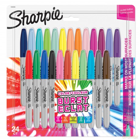 Sharpie - Permanent Marker Fine Colour Burst 24-Blister (1956292)