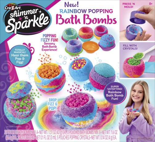 SHIMMER N SPARKLE RAINBOW POPPING BATH BOMBS (17345)