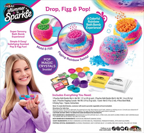 SHIMMER N SPARKLE RAINBOW POPPING BATH BOMBS (17345)
