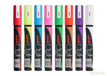Uni - Chalkmarker 5M - Assorted colors, 8 pc