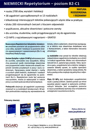 Niemiecki Repetytorium Leksykalno Tematyczne B2-C1 Dla Średnio Zaawansowanych i Zaawansowanych [KSIĄŻKA]