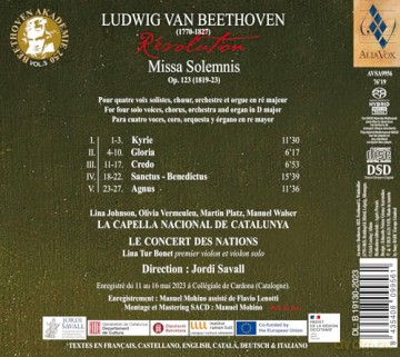 Jordi Savall: Beethoven: Missa Solemnis [CD]