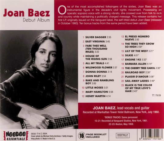 Joan Baez: Debut Album (+10 Bonus Tracks) [CD]