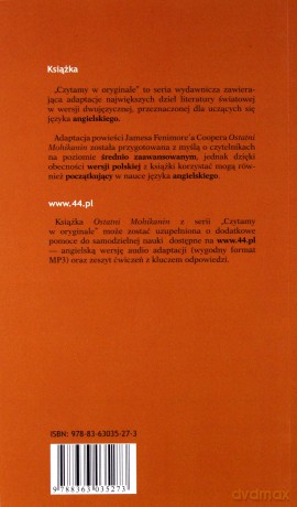 Ostatni Mohikanin Wer. Ang-Pol Czytamy w Oryginale Wielkie Powieści - James Fenimore Cooper [KSIĄŻKA]
