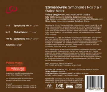 Lso Gergiev: Szymanowski Symphonies 3 4 Stabat Mate [CD]