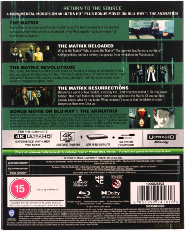 The Matrix Ultimate Collection (4 Films + Animatrix) [4xBlu-Ray 4K]+[4xBlu-Ray]