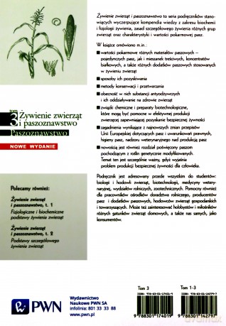 Paszoznawstwo Żywienie Zwierząt i Paszoznawstwo Tom 3 Nowe Wydanie [KSIĄŻKA]