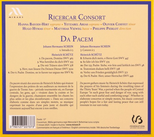 Ricercar Consort Philippe Pierlot: Da Pacem (digipack) [CD]