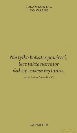 Co ważne - Susan Sontag [KSIĄŻKA]