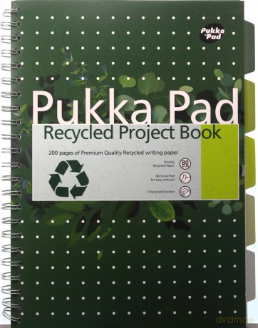 Kołozeszyt Pukka Pad A4 Project Book z recyklingu zielony