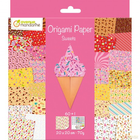 Papier Origami 20x20cm Słodycze 60 arkuszy