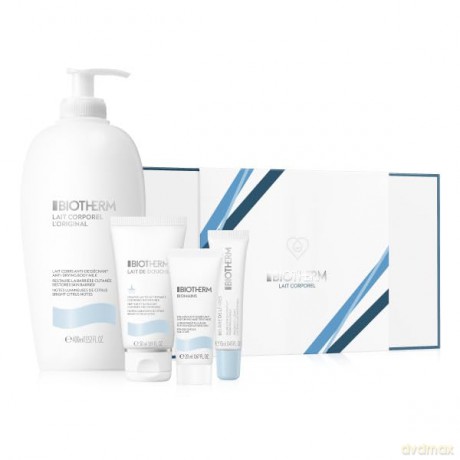 Biotherm Set (Lait Corporel Body Lotion 400ml + Shower Cream 50ml + Hand Cream 20ml + Lip Balm 13ml)