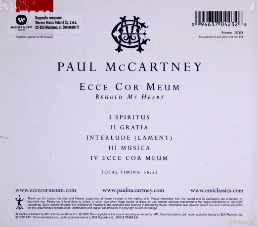 Paul Mccartney: Ecce Cor Meum - Special Edition [CD]