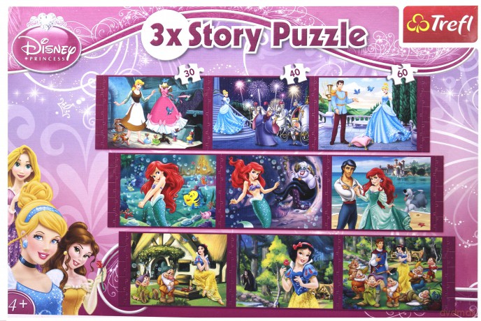 TREFL 3xStory Puzzle Księżniczki (Disney) 90303 [PUZZLE]