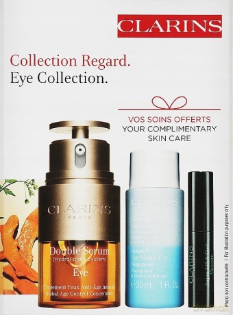 Clarins Set (Double Serum Eye 20ml + Instant Eye Make Up Remover 50ml + Mascara Supra Lift & Curl 3ml)