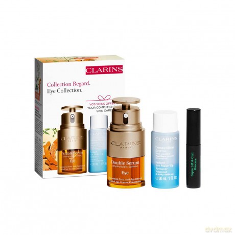 Clarins Set (Double Serum Eye 20ml + Instant Eye Make Up Remover 50ml + Mascara Supra Lift & Curl 3ml)