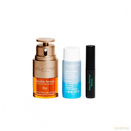 Clarins Set (Double Serum Eye 20ml + Instant Eye Make Up Remover 50ml + Mascara Supra Lift & Curl 3ml)