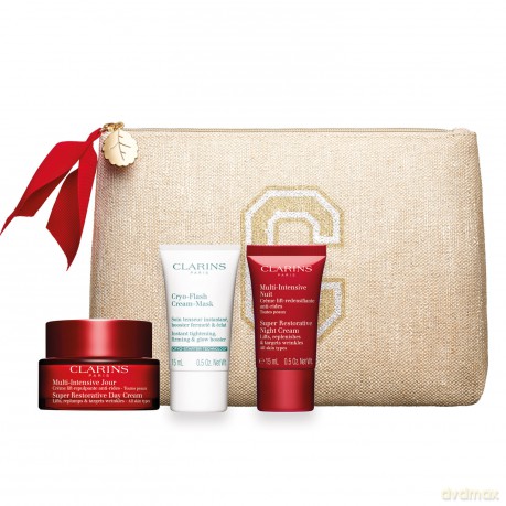 Clarins Set (Multi-Intensive Day Cream + Super Restorative Nigt Cream + Cryo Flash Cream Mask 15ml)
