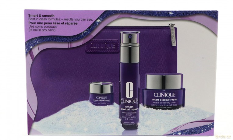Clinique Set (Smart&Smooth Smart Correcting Cream 50ml + Smart Clinical Repair Serum 30ml + Wrinkle Correcting Eye Cream 5ml)