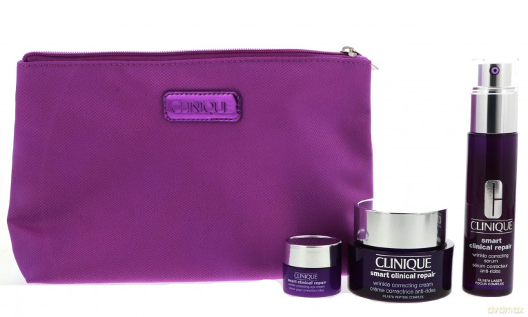 Clinique Set (Smart&Smooth Smart Correcting Cream 50ml + Smart Clinical Repair Serum 30ml + Wrinkle Correcting Eye Cream 5ml)