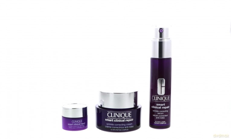 Clinique Set (Smart&Smooth Smart Correcting Cream 50ml + Smart Clinical Repair Serum 30ml + Wrinkle Correcting Eye Cream 5ml)