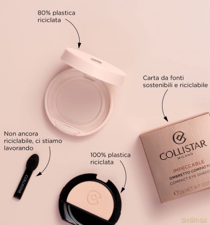 Collistar Impeccable Compact Eye Shadow 200 Ivory Satin Refill 3g