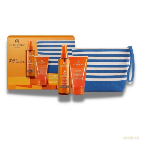 Collistar Set (Ultra Protection Tanning Cream Face Body Spf 30 150ml + After Sun Shower Shampoo 150ml+ Cosmetics Bag