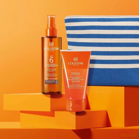 Collistar Set (Ultra Protection Tanning Cream Face Body Spf 30 150ml + After Sun Shower Shampoo 150ml+ Cosmetics Bag