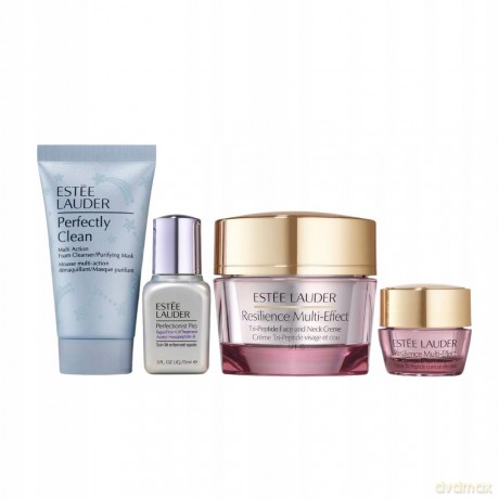 Estee Lauder Set (Resilence Multi Effect Spf15 50ml + Perfect Clean 30ml + Perfectionist Pro Rapid Lifting Serum 15ml + Resilence Multi Effect Eye 5ml)