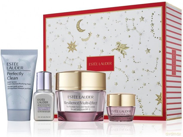 Estee Lauder Set (Resilence Multi Effect Spf15 50ml + Perfect Clean 30ml + Perfectionist Pro Rapid Lifting Serum 15ml + Resilence Multi Effect Eye 5ml)