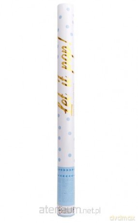 Armatka konfetti niebieska papier okrągły 60 cm