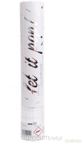 Armatka konfetti srebro folia czterokątna 28 cm